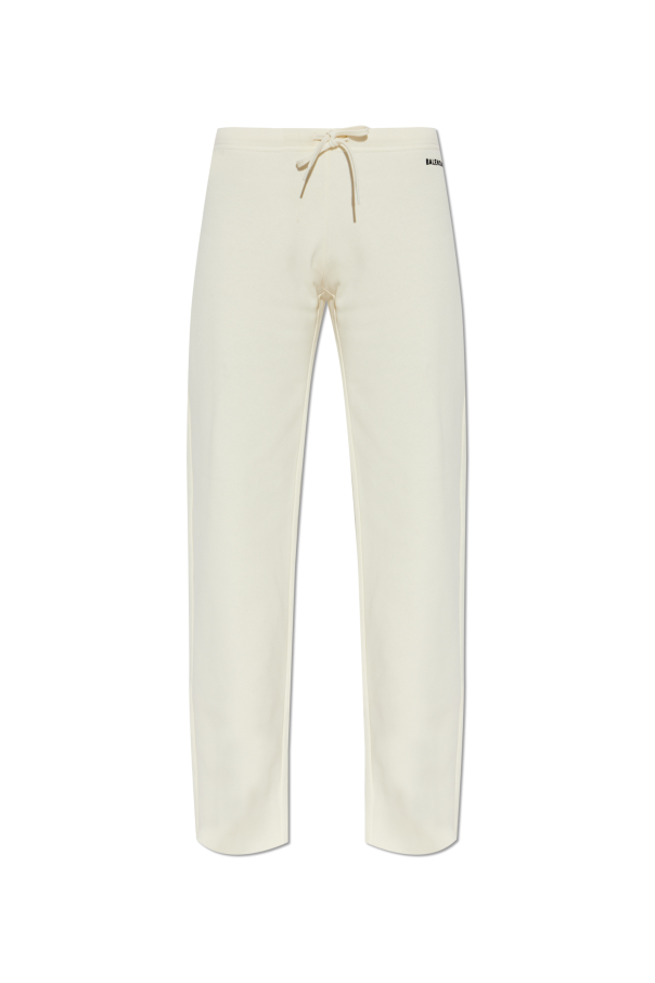 Balenciaga cream Sweatpants with embroidered logo 1