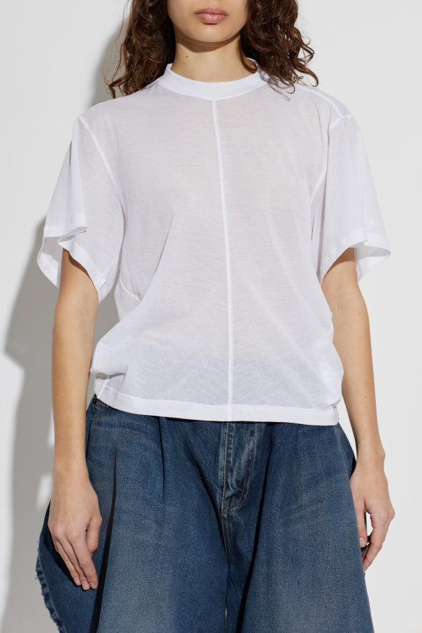 Balenciaga WHITE Asymmetrical cut T-shirt 3