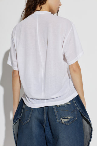 Balenciaga WHITE Asymmetrical cut T-shirt 4