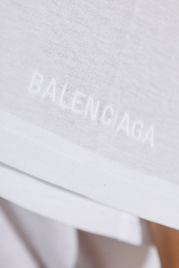Balenciaga WHITE Asymmetrical cut T-shirt 5