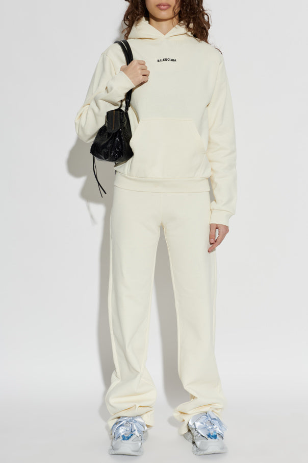 Balenciaga cream Sweatshirt with embroidered logo 2