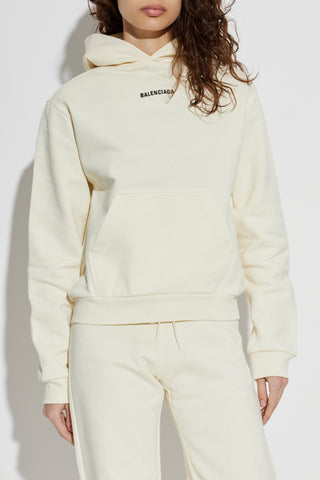 Balenciaga cream Sweatshirt with embroidered logo 3