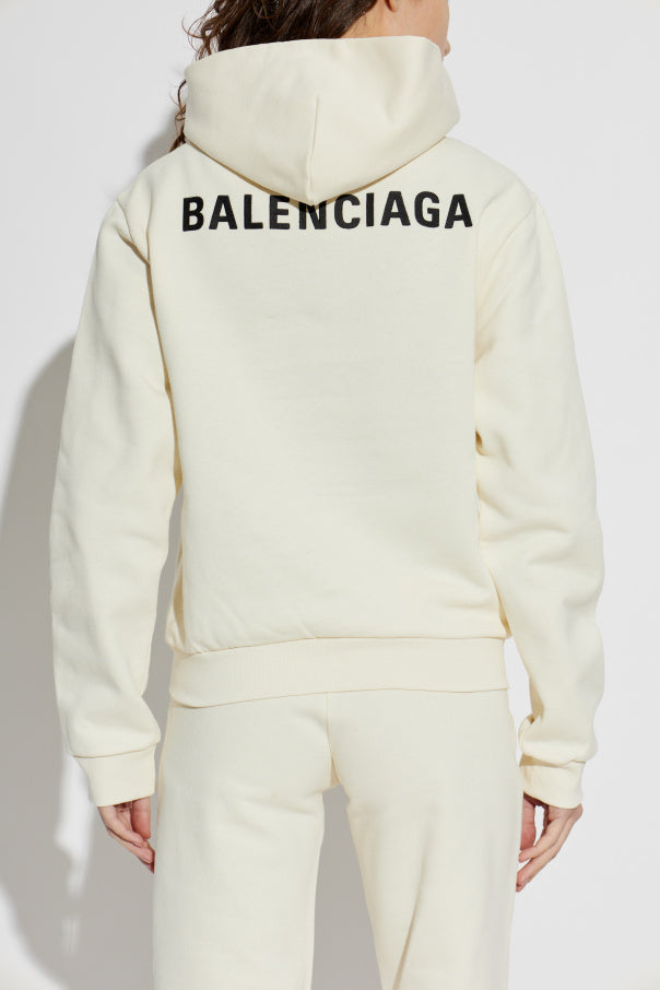 Balenciaga cream Sweatshirt with embroidered logo 4
