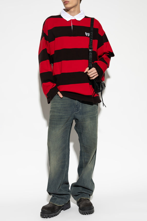 Balenciaga RED Shirt with stripe pattern 2