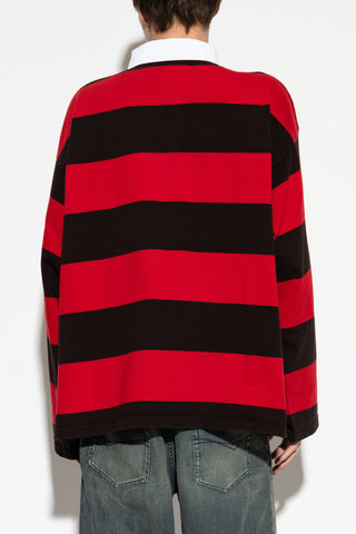 Balenciaga RED Shirt with stripe pattern 4