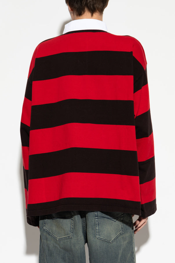 Balenciaga RED Shirt with stripe pattern 4