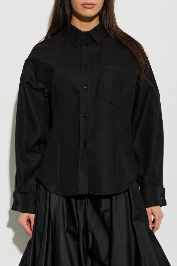 Balenciaga BLACK Asymmetrical cut shirt 3
