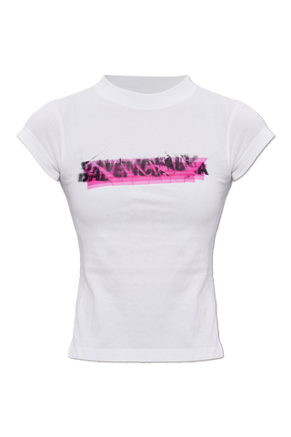 Balenciaga WHITE Asymmetrical cut T-shirt 1