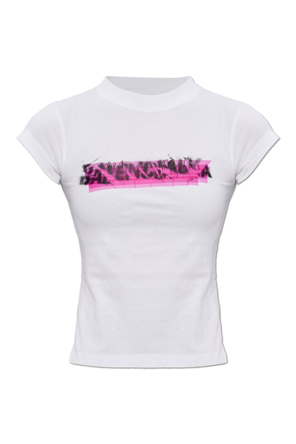 Balenciaga WHITE Asymmetrical cut T-shirt 1