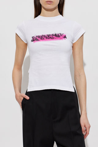 Balenciaga WHITE Asymmetrical cut T-shirt 3