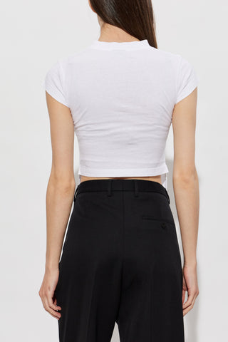 Balenciaga WHITE Asymmetrical cut T-shirt 4