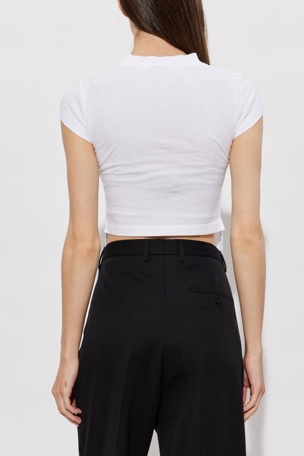 Balenciaga WHITE Asymmetrical cut T-shirt 4