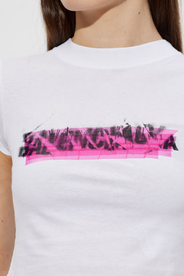 Balenciaga WHITE Asymmetrical cut T-shirt 5
