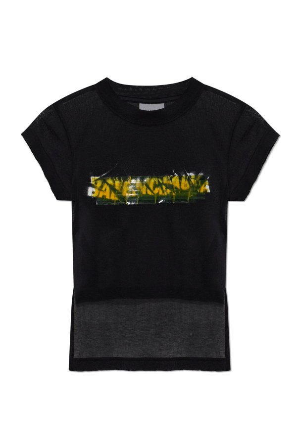Balenciaga BLACK Asymmetrical cut T-shirt 1
