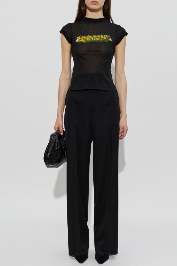Balenciaga BLACK Asymmetrical cut T-shirt 2