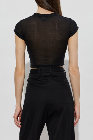 Balenciaga BLACK Asymmetrical cut T-shirt 4