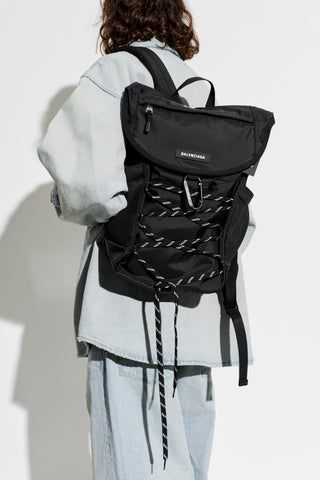 Balenciaga BLACK Backpack with logo 2