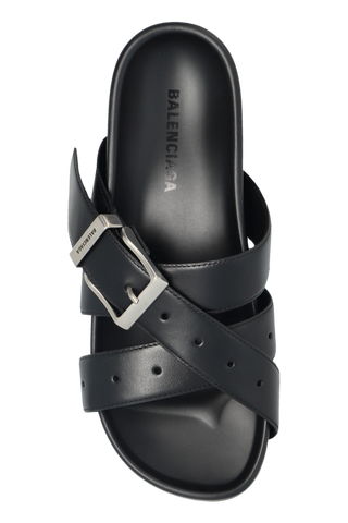 Balenciaga BLACK "Belt" slides 6