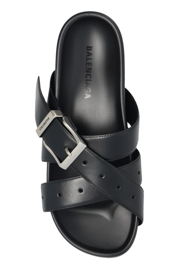 Balenciaga BLACK "Belt" slides 6