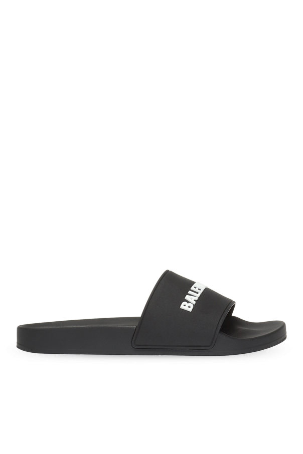 Balenciaga BLACK ‘Pool’ slides with logo 1