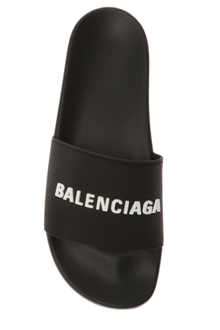 Balenciaga BLACK ‘Pool’ slides with logo 5