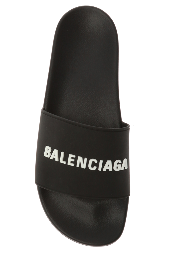 Balenciaga BLACK ‘Pool’ slides with logo 5