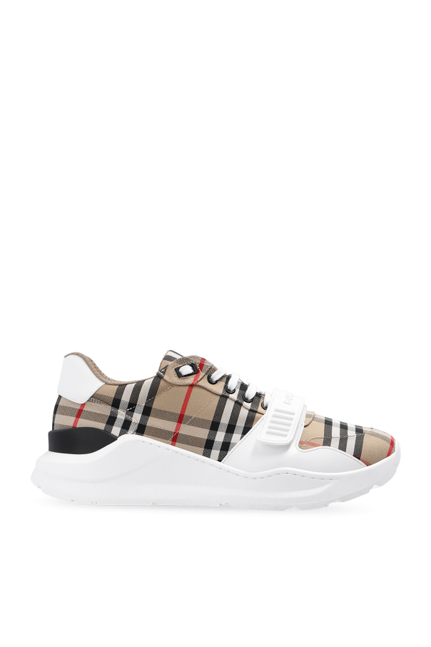 Burberry BROWN Sports shoes with a plaid pattern 1