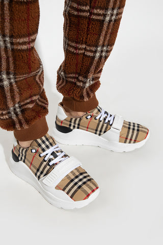 Burberry BROWN Sports shoes with a plaid pattern 2