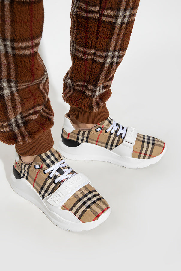 Burberry BROWN Sports shoes with a plaid pattern 2