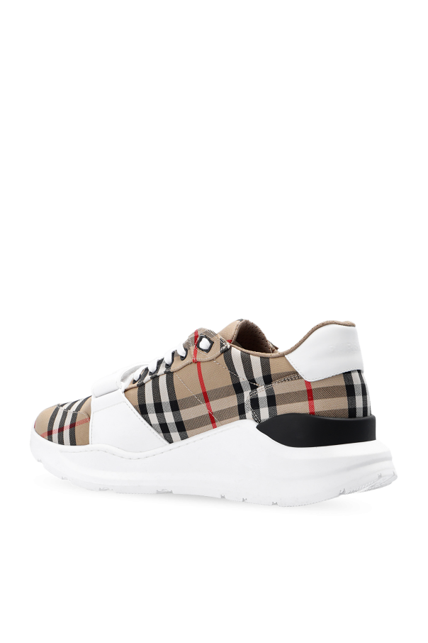 Burberry BROWN Sports shoes with a plaid pattern 5