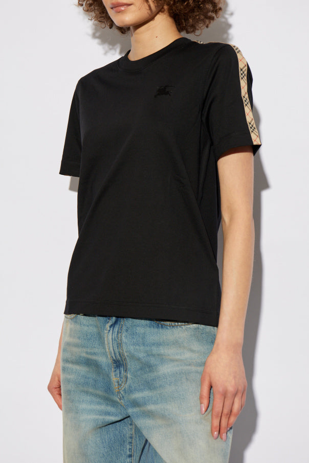 Burberry BLACK T-shirt with embroidered logo 3