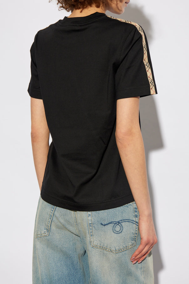 Burberry BLACK T-shirt with embroidered logo 4