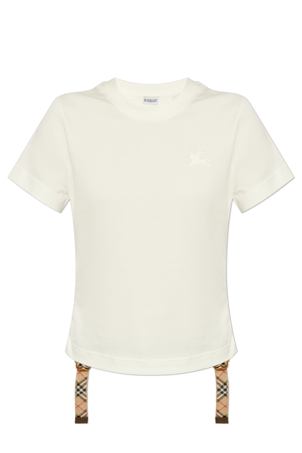 Burberry WHITE T-shirt with side drawstring 1