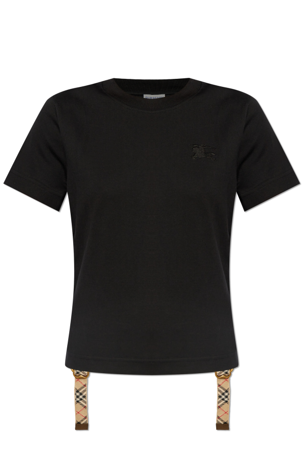 Burberry BLACK T-shirt with side drawstrings 1
