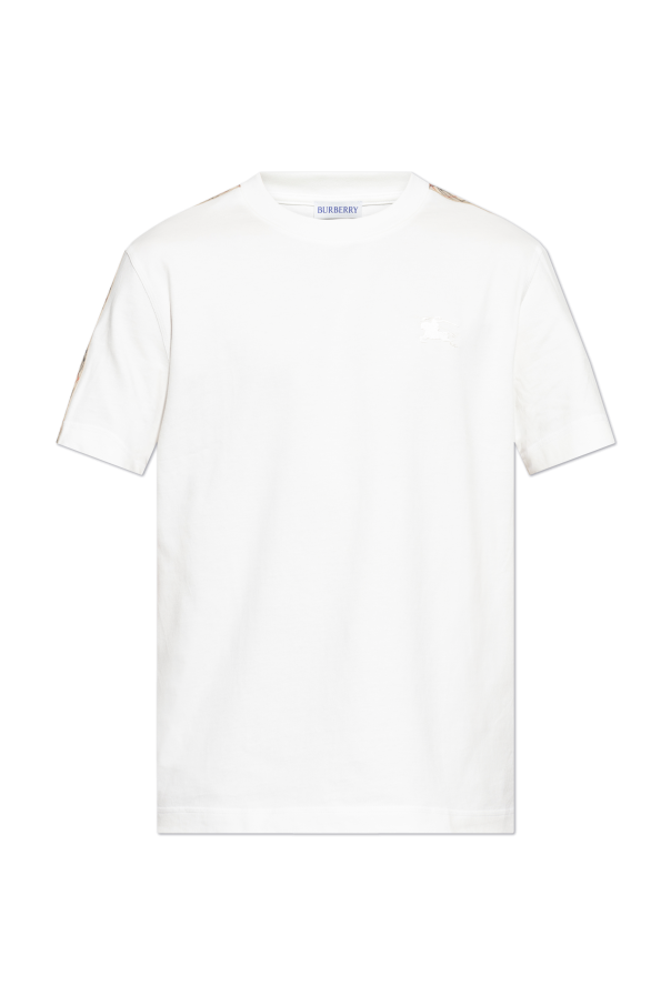 Burberry WHITE T-shirt with embroidered logo 1
