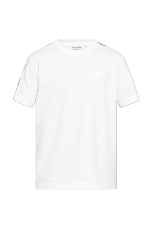 Burberry WHITE T-shirt with embroidered logo 1