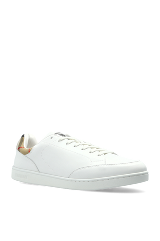 Burberry WHITE Leather sports shoes 4