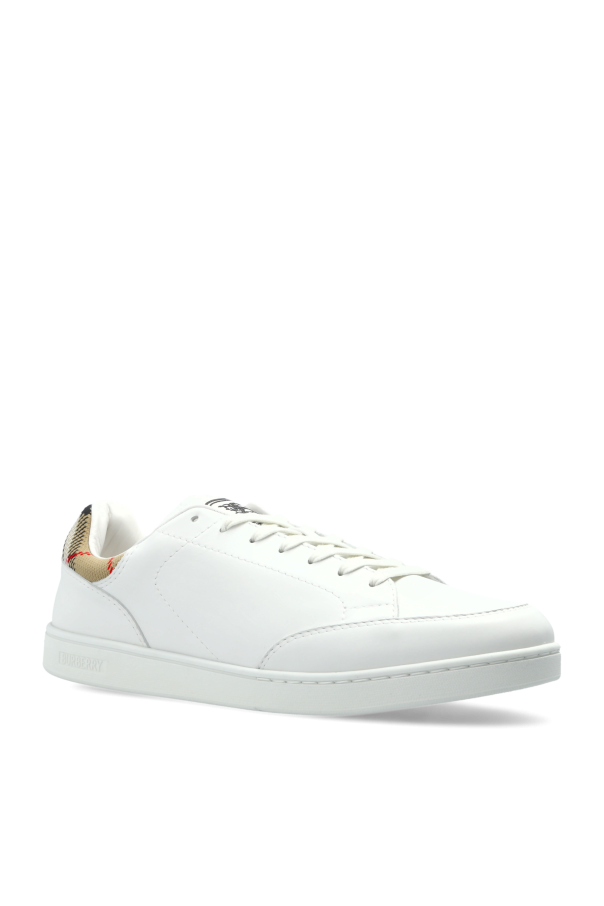 Burberry WHITE Leather sports shoes 4
