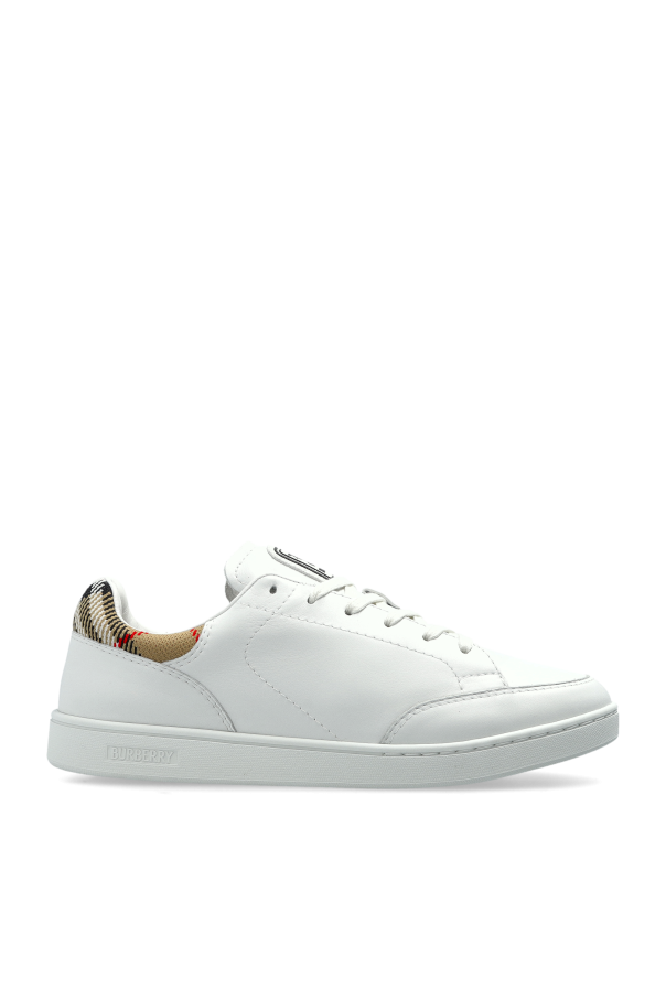 Burberry WHITE Leather sports shoes 1