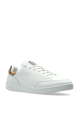 Burberry WHITE Leather sports shoes 4