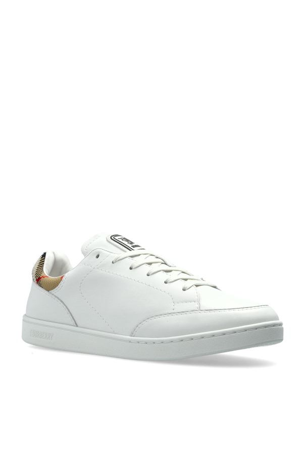 Burberry WHITE Leather sports shoes 4