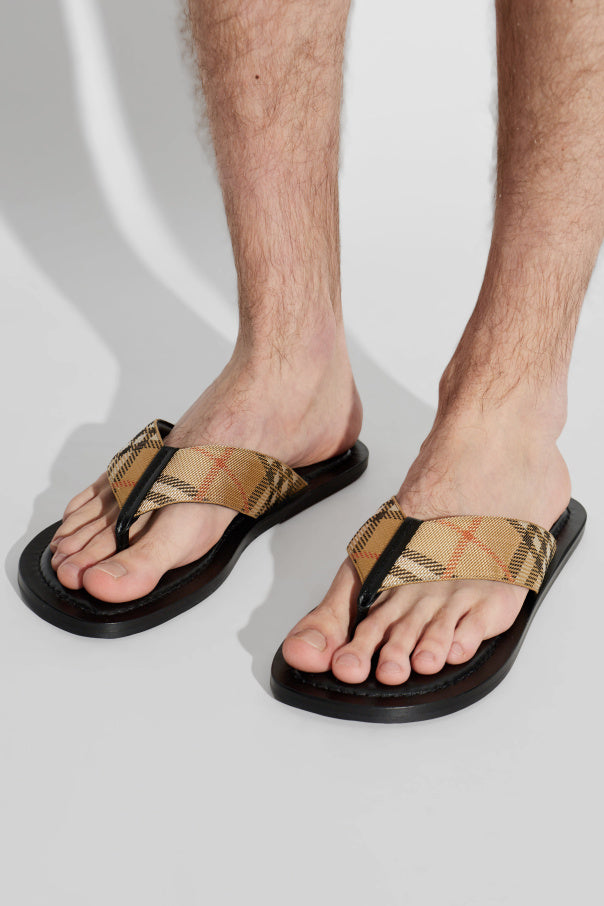 Burberry BLACK Leather slides 2