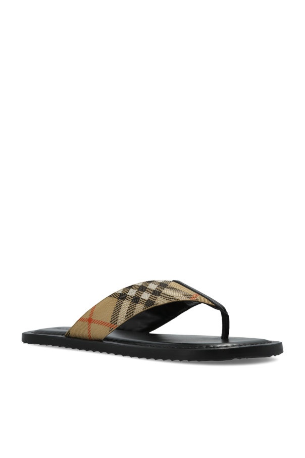 Burberry BLACK Leather slides 4