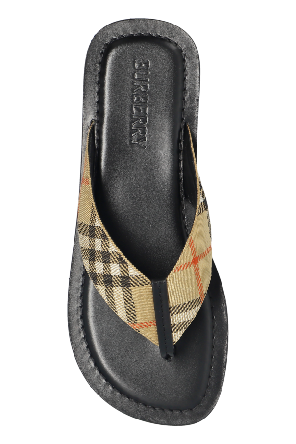 Burberry BLACK Leather slides 6