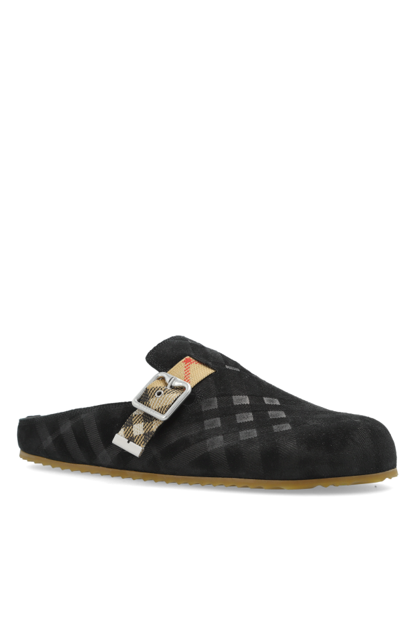 Burberry BLACK Suede slides `Urchin` 4