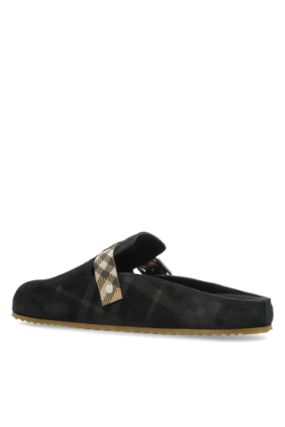 Burberry BLACK Suede slides `Urchin` 5