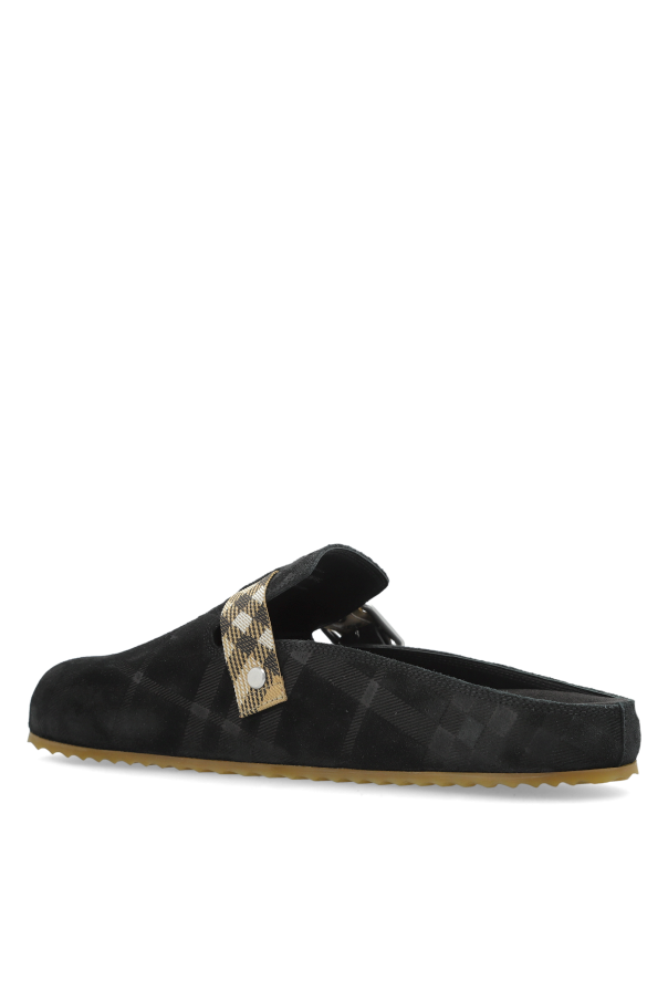 Burberry BLACK Suede slides `Urchin` 5