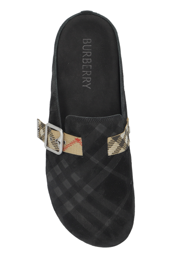 Burberry BLACK Suede slides `Urchin` 6