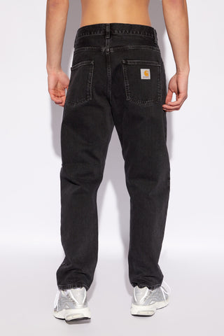 Carhartt WIP BLACK Jeans with logo 4