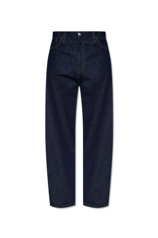Carhartt WIP NAVY BLUE Jeans with logo 1